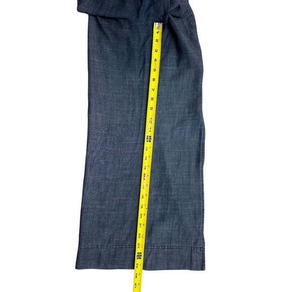 Trina Turk Front Slit Wide Leg Pants Chambray SZ 0 Linen Blend Coastal Beachy - Picture 5 of 8
